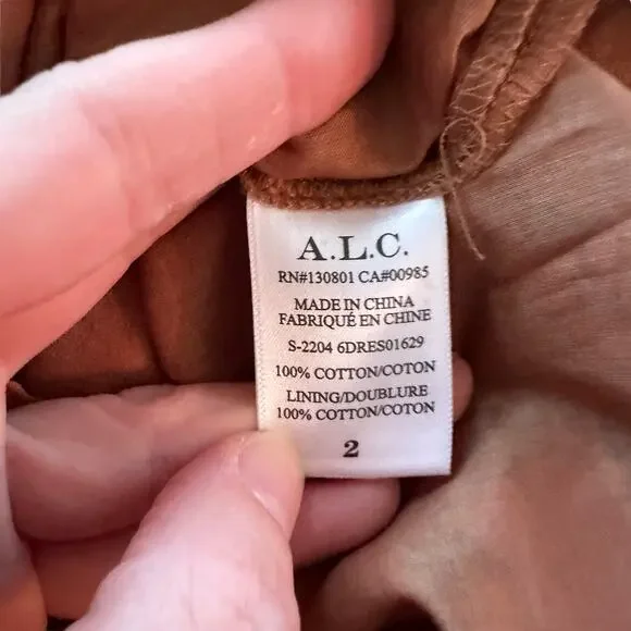 NEW ALC Brown Floral Midi Dress - Picture 6 of 9